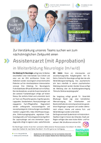 Stellenanzeige Assistenzarzt Neurologie 6/2025